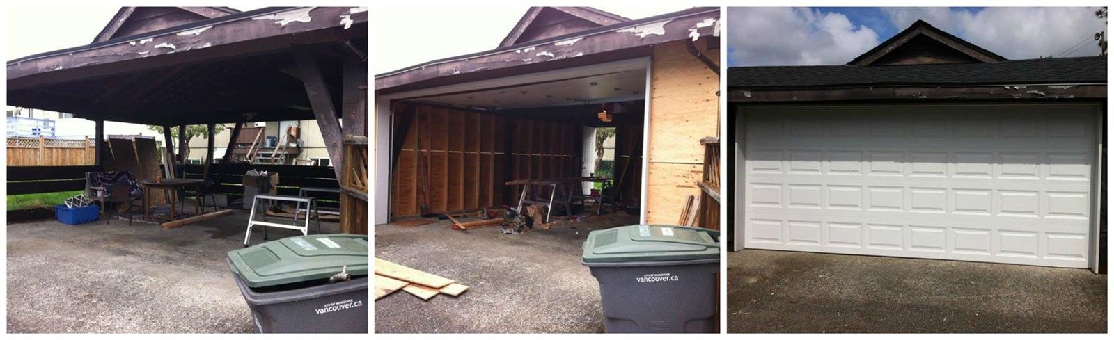 enclosing a carport to make a garage
